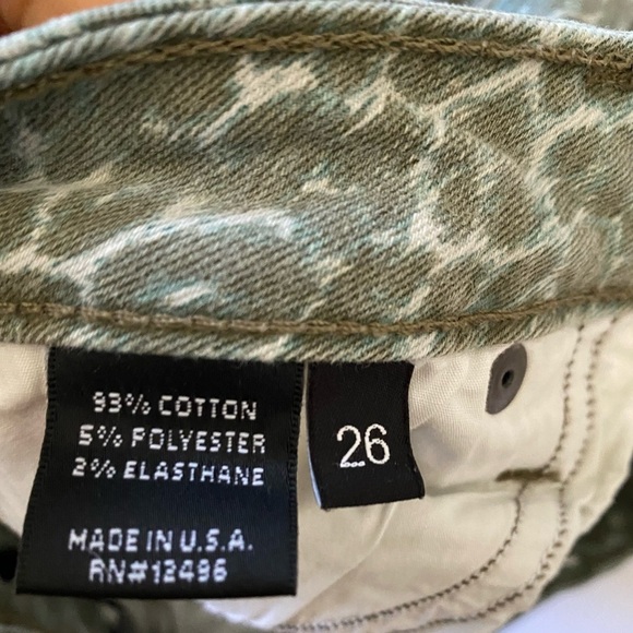 Parker Smith Skinny Olive green Teal Animal Print Cotton Blend Jean - Picture 8 of 9